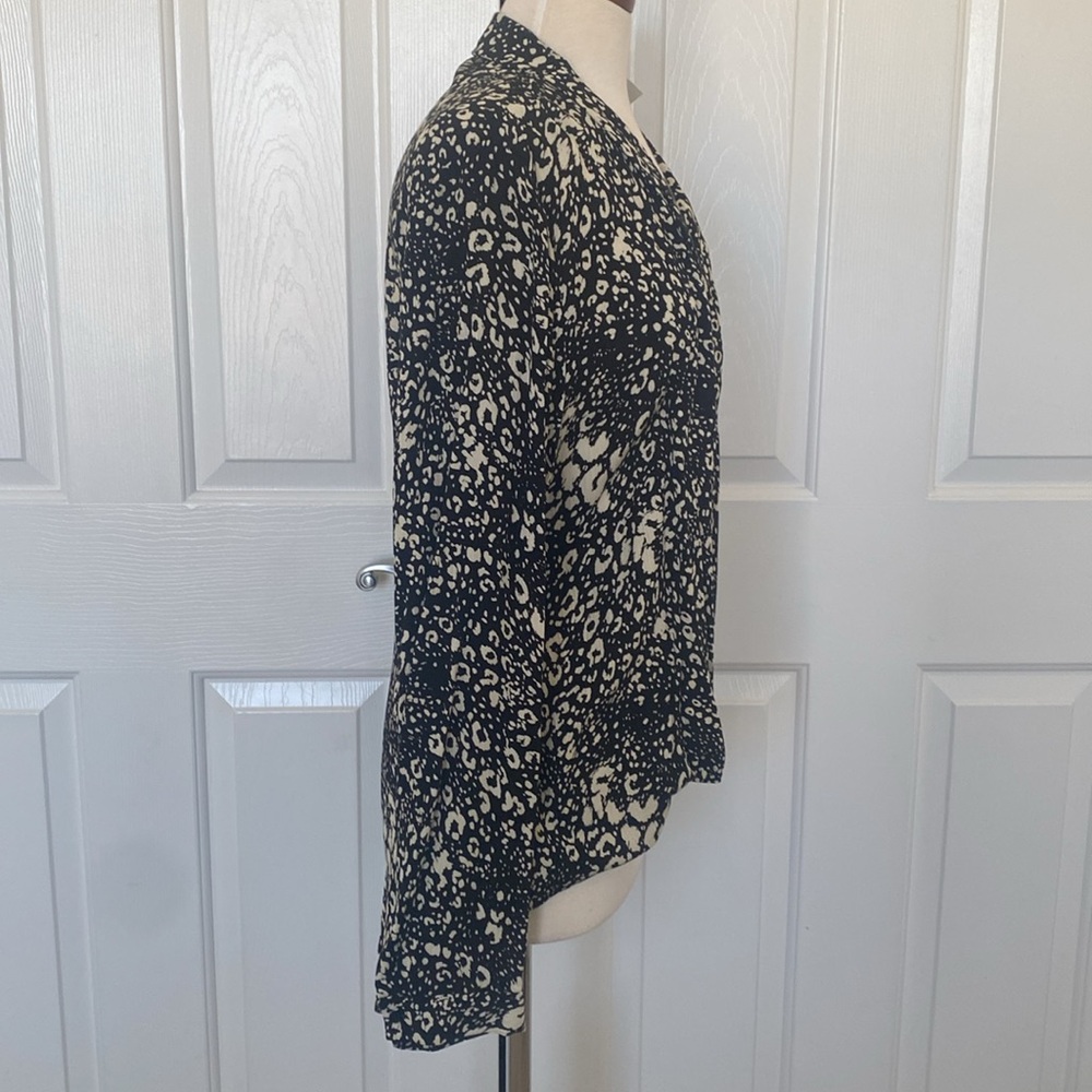 Zara Leopard Print Wrap Blouse Top Size XXL - Picture 8 of 10